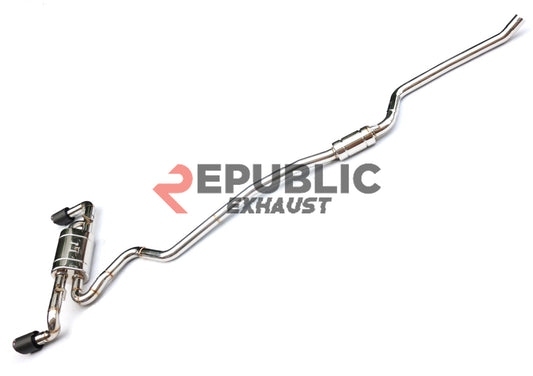 BMW 1 Series 135i 125i F20 Pre-LCI 2012 2013 2014 with Aftermarket Parts - Catback Exhaust Quad Exit Tips Titanium / Stainless Steel from Republic Exhaust