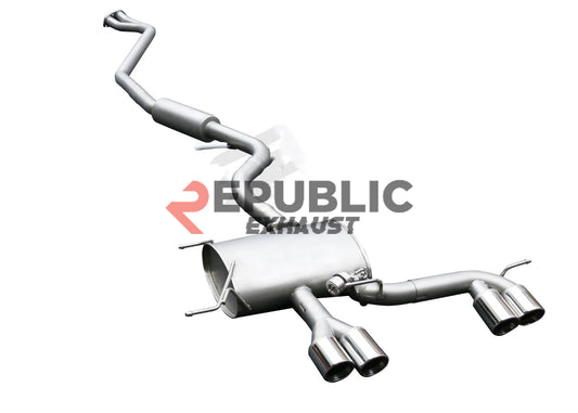 BMW 3 Series 330i 320i LCI E90 2008 2009 2010 2011 with Aftermarket Parts - Catback Exhaust Quad Exit Tips Titanium / Stainless Steel from Republic Exhaust