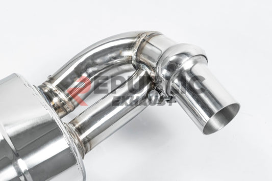 BMW 3 Series 328i 320i F30 & GT Gran Turismo 330i 328i 320i F30 2012 2013 2014 2015 2016 2017 2018 2019 with Aftermarket Parts - Catback Exhaust Dual Exit Tips Titanium / Stainless Steel from Republic Exhaust