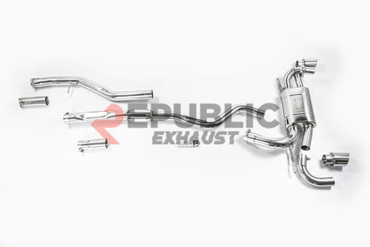 BMW 3 Series 328i 320i F30 & GT Gran Turismo 330i 328i 320i F30 2012 2013 2014 2015 2016 2017 2018 2019 with Aftermarket Parts - Catback Exhaust Dual Exit Tips Titanium / Stainless Steel from Republic Exhaust