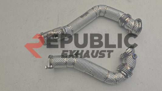 BMW 3 Series 335i E90 Pre-LCI 2006 2007 2008 2009 (N54) with Aftermarket Parts - 100 & 200 & 300 CELL & Test Pipe/No Cat Downpipe Stainless Steel from Republic Exhaust