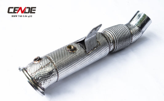 BMW 7 Series 740i G11 (LCI & Pre-LCI) 2016 2017 2018 2019 2020 2021 2022 with Aftermarket Parts - 100 & 200 & 300 CELL & Test Pipe/No Cat Downpipe Stainless Steel from Republic Exhaust