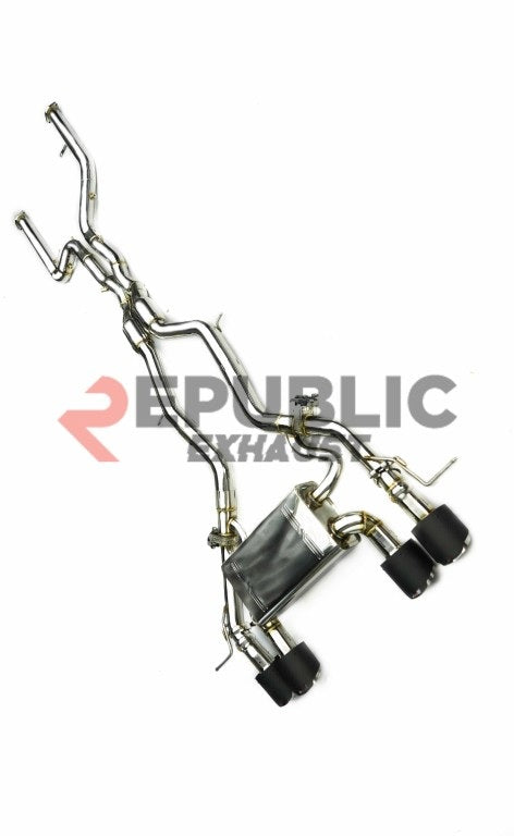 BMW M2 M2C G87 2023-ON (3.0T)
with Aftermarket Parts - Catback Exhaust Quad Tips Exit Titanium / Stainless Steel from Republic Exhaust