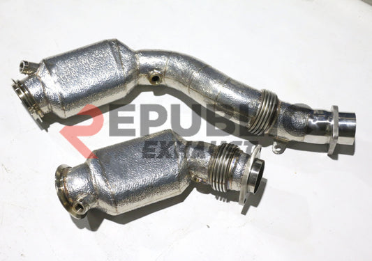 BMW M3 F80 2014 2015 2016 2017 2018 (3.0T) with Aftermarket Parts - 100 & 200 & 300 CELL & Test Pipe/No Cat Downpipe Stainless Steel from Republic Exhaust
