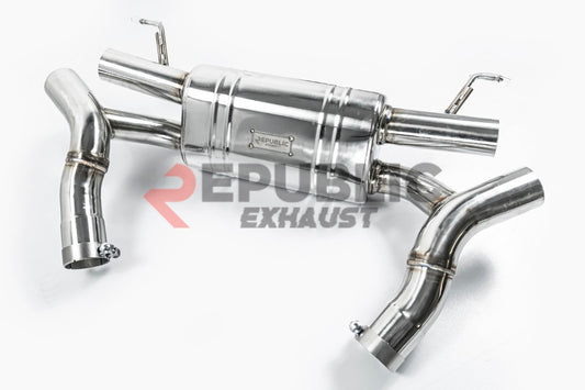 BMW M8 F91 F92 F93 2019-ON (4.4T) with Aftermarket Parts - Catback Exhaust Quad Exit Tips Titanium / Stainless Steel from Republic Exhaust