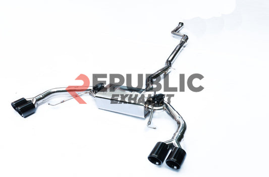 BMW X4 G02 Pre-LCI 2019 2020 2021 (2.0T) with Aftermarket Parts - Catback Exhaust Quad Exit Tips Titanium / Stainless Steel from Republic Exhaust