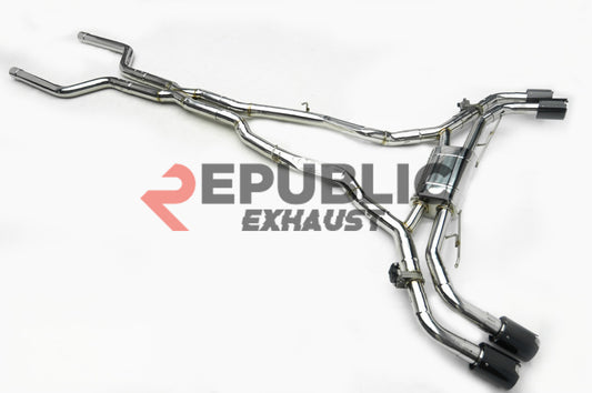 BMW X5 M60i G05 2020-ON (4.4T V8 without OPF) with Aftermarket Parts - Catback Exhaust Quad Exit Tips Titanium / Stainless Steel from Republic Exhaust