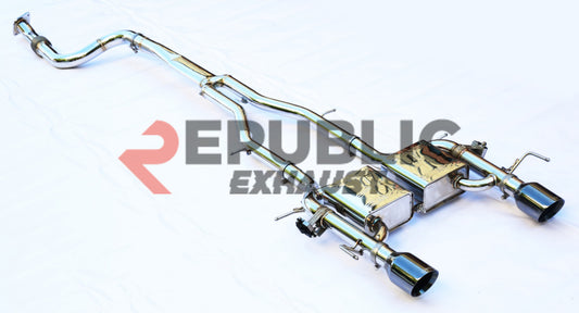 Cadillac ATS Turbo Luxury Performance Premium 2013 2014 2015 2016 2017 2018 2019 (2.0T) with Aftermarket Parts - Catback Exhaust Dual Exit Tips Titanium / Stainless Steel from Republic Exhaust