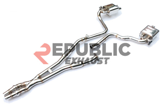 Dodge Challenger SXT SE 2008 2009 2010 2011 2012 2013 2014 2015 2016 2017 2018 2019 2020 2021 2022 2023 (3.6L) with Aftermarket Parts - Catback Exhaust Dual Exit Tips Titanium / Stainless Steel from Republic Exhaust