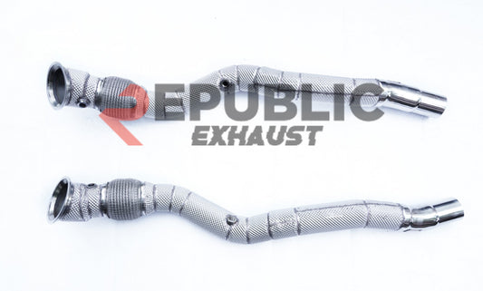 Ferrari 812 Superfast 2018 2019 2020 with Aftermarket Parts - 100 & 200 & 300 CELL & Straight Pipe Headers Stainless Steel from Republic Exhaust