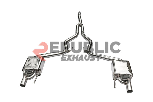 Ford Mustang Ecoboost S550.1 S550.2 2015 2016 2017 2018 2019 2020 2021 2022 2023 (2.3T) with Aftermarket Parts - Catback Exhaust with Valve Stainless Steel from Republic Exhaust