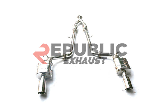 Infiniti G37 G37x IPL Anniversary Journey Sport X Base 2008 2009 2010 2011 2012 2013 with Aftermarket Parts - Catback Exhaust Dual Exit Tips Titanium / Stainless Steel from Republic Exhaust
