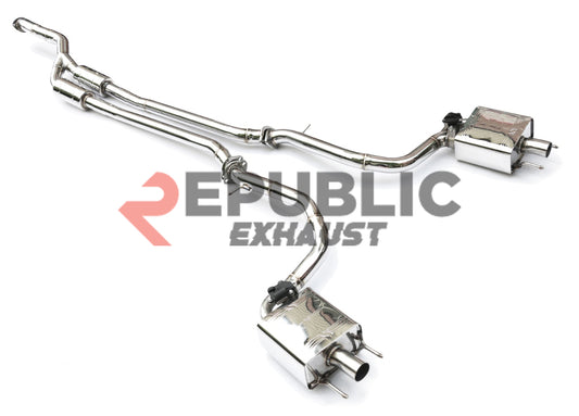 Lexus IS 300 250 2014 2015 2016 2017 2018 2019 2020 (2.0T) with Aftermarket Parts - Catback Exhaust Dual Exit Tips Titanium / Stainless Steel from Republic Exhaust