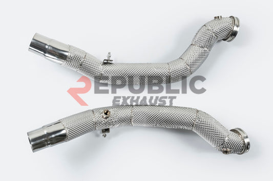 Maserati Ghibli 2014-ON (3.0T RWD/AWD) with Aftermarket Parts - 100 & 200 & 300 CELL & Test Pipe/No Cat Downpipe Stainless Steel from Republic Exhaust