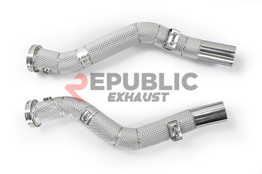 Republic Exhaust 100 & 200 & 300 CELL & Test Pipe/No Cat Downpipe for Maserati Quattroporte RWD 2014-ON Stainless Steel