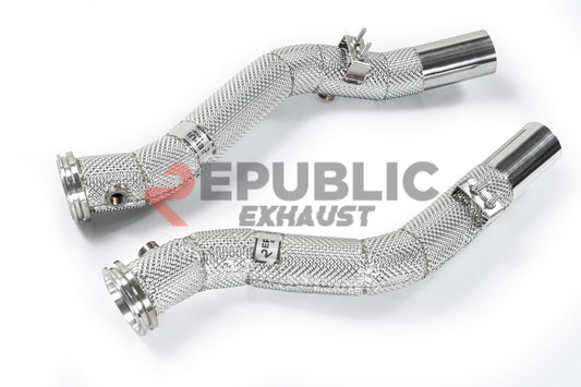 Republic Exhaust 100 & 200 & 300 CELL & Test Pipe/No Cat Downpipe for Maserati Quattroporte RWD 2014-ON Stainless Steel