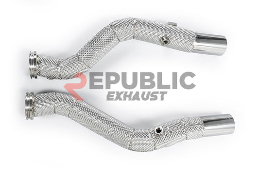 Republic Exhaust 100 & 200 & 300 CELL & Test Pipe/No Cat Downpipe for Maserati Quattroporte RWD 2014-ON Stainless Steel