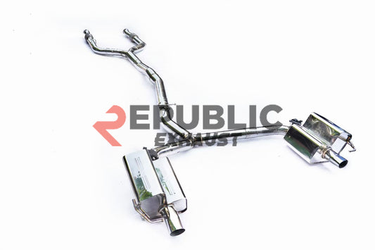 Mercedes Benz C-Class C43 AMG W205 2015 2016 2017 2018 2019 2020 2021 2022 (3.0T) with Aftermarket Parts - Catback Exhaust Dual Tips Exit Titanium / Stainless Steel from Republic Exhaust