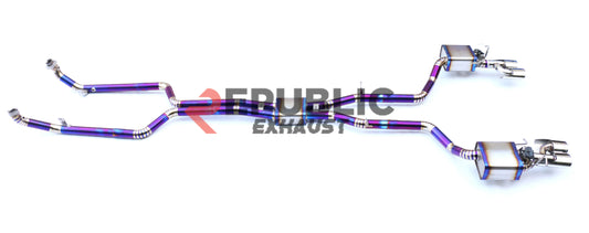 Mercedes Benz W204 Facelift C63 2012 2013 2014 with Aftermarket Parts - Catback Exhaust Quad & Dual Exit Tips Titanium / Stainless Steel from Republic Exhaust