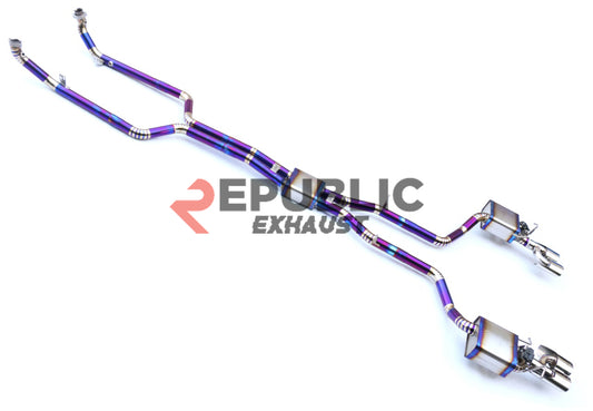 Mercedes Benz W204 Facelift C63 2012 2013 2014 with Aftermarket Parts - Catback Exhaust Quad & Dual Exit Tips Titanium / Stainless Steel from Republic Exhaust