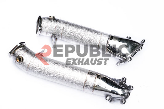 Nissan GTR R35 CBA DBA 2008 2009 2010 2011 2012 2013 2014 2015 2016 with Aftermarket Parts - 100 & 200 & 300 CELL & Straight Pipe (76mm 3 inch diameter pipe & 89mm 3.5 inch diameter pipe) Header Stainless Steel from Republic Exhaust