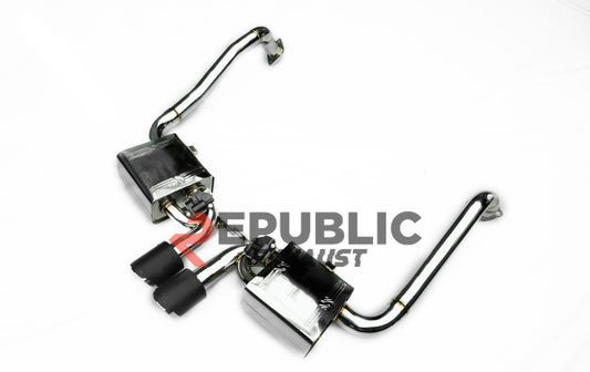 Republic Exhaust Axle-back Exhaust Center Exit with Valve for Porsche 718 Cayman/Boxster Base 2017-ON Titanium/Stainless Steel