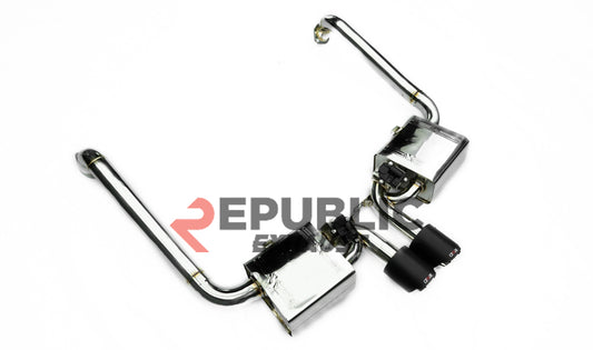 Porsche 718 Cayman / Boxster S 2017-ON (2.5L) with Aftermarket Parts - Axle-back Exhaust Center Exit Titanium / Stainless Steel from Republic Exhaust