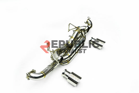 Porsche 718 Cayman GT4RS Spyder RS 2023-ON (4.0L) with Aftermarket Parts - Axle-back Exhaust with Valve Titanium / Stainless Steel from Republic Exhaust