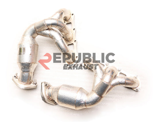 Porsche 981 Cayman S/GTS & Boxster S/GTS 2014 2015 2016 (3.4L) with Aftermarket Parts - 100 & 200 & 300 CELL & Straight Pipe Headers Stainless Steel from Republic Exhaust