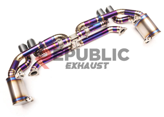 Porsche 991.1 Base Carrera 3.4L 2012 2013 2014 2015 2016 with Aftermarket Parts - Catback Exhaust Quadtips Stainless Steel from Republic Exhaust