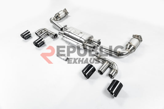 Porsche 991.2 Carrera Base/S/T/Targa/4/4S/GTS 2017 2018 2019 (3.0T) with Aftermarket Parts - Axle-back Exhaust Quad Exit Tips Titanium / Stainless Steel from Republic Exhaust