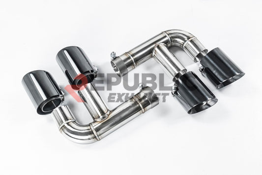 Porsche 991.2 Carrera Base/S/T/Targa/4/4S/GTS 2017 2018 2019 (3.0T) with Aftermarket Parts - Axle-back Exhaust Quad Exit Tips Titanium / Stainless Steel from Republic Exhaust