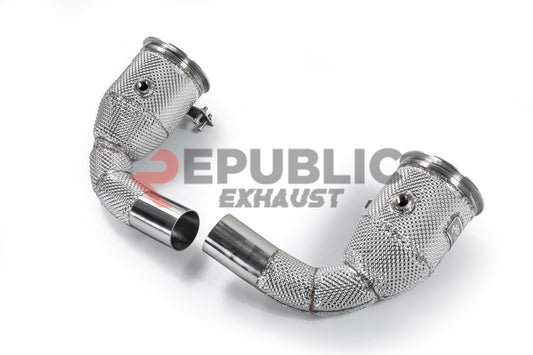 Porsche 911 992.1 Carerra Base/S/T/4/4S/Targa 4/Targa 4S/GTS 2020 2021 2022 2023 2024 & 992.2 Carerra Base/S/T/4/4S/Targa 4/Targa 4S 2025-ON (3.0T) with Aftermarket Parts - 100 & 200 & 300 CELL & Test Pipe/No Cat Downpipe Stainless Steel from Republic Exhaust