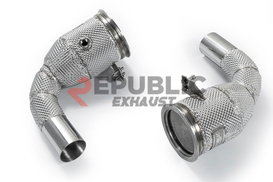 Porsche 911 992.1 Carerra Base/S/T/4/4S/Targa 4/Targa 4S/GTS 2020 2021 2022 2023 2024 & 992.2 Carerra Base/S/T/4/4S/Targa 4/Targa 4S 2025-ON (3.0T) with Aftermarket Parts - 100 & 200 & 300 CELL & Test Pipe/No Cat Downpipe Stainless Steel from Republic Exhaust