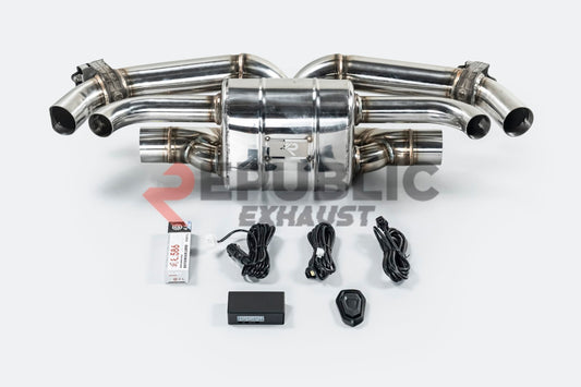Porsche 911 992.1 Carerra Base/S/T/4/4S/Targa 4/Targa 4S/GTS 2020 2021 2022 2023 2024 & 992.2 Carerra Base/S/T/4/4S/Targa 4/Targa 4S 2025-ON (3.0T) with Aftermarket Parts - Axle-back Exhaust with Valve Titanium / Stainless Steel from Republic Exhaust