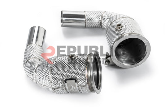 Republic Exhaust 100 & 200 & 300 CELL & Test Pipe/No Cat Downpipe for Porsche 992.1 Carerra Base/S/T/4/4S/Targa 4/Targa 4S/GTS 2020-ON Stainless Steel