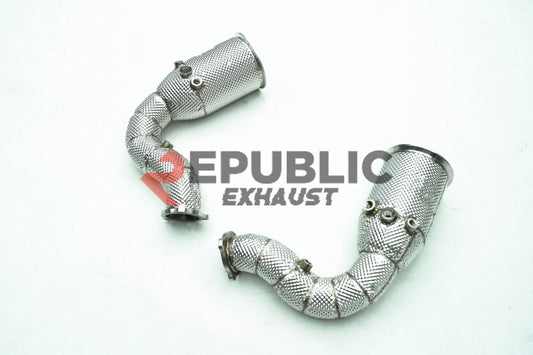 Porsche Cayenne 9Y0 9Y3 2018-ON (2.9T) with Aftermarket Parts - 100 & 200 & 300 CELL & Test Pipe/No Cat Downpipe Stainless Steel from Republic Exhaust