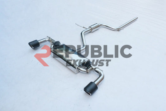 Volkswagen Golf MK8 2022-ON (1.4T) with Aftermarket Parts - Catback Exhaust Dual Exit Tips Titanium / Stainless Steel from Republic Exhaust