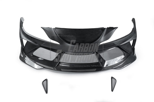 Toyota Supra MK5 A90 A91 3.0 2.0 2020 2021 2022 2023 2024 with Aftermarket Parts - "Alerion" Narrow Body Front Bumper & Lip Carbon Fiber / FRP from Robot Craftsman