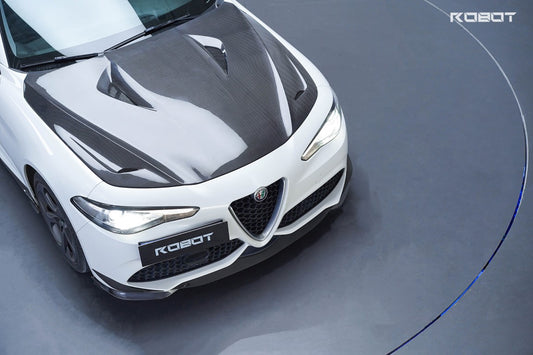 Alfa Romeo Giulia Sport Veloce Ti Sprint RWD AWD Lusso Base 2017 2018 2019 2020 2021 2022 2023 2024 with Aftermarket Parts - "HIDROGAI" Hood Bonnet Carbon Fiber / FRP from Robot Craftsman