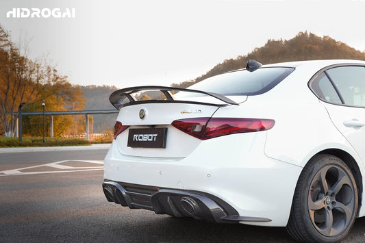 Alfa Romeo Giulia Sport Veloce Ti Sprint RWD AWD Lusso Base 2017 2018 2019 2020 2021 2022 2023 2024 with Aftermarket Parts - "HIDROGAI" Rear Diffuser Carbon Fiber / FRP from Robot Craftsman