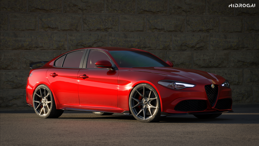 Alfa Romeo Giulia Sport Veloce Ti Sprint RWD AWD Lusso Base 2017 2018 2019 2020 2021 2022 2023 2024 with Aftermarket Parts - "HIDROGAI" Side Skirts Carbon Fiber / FRP from Robot Craftsman