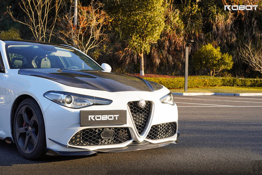 Alfa Romeo Giulia Sport Veloce Ti Sprint RWD AWD Lusso Base 2017 2018 2019 2020 2021 2022 2023 2024 with Aftermarket Parts - "HIDROGAI" Hood Bonnet Carbon Fiber / FRP from Robot Craftsman