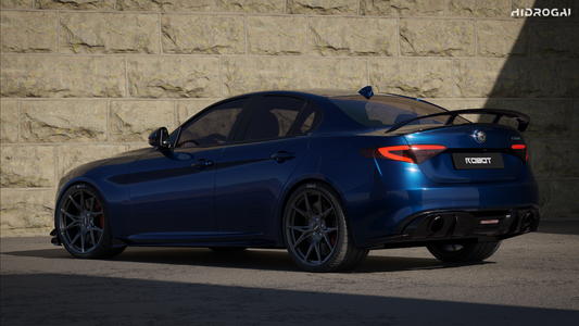 Alfa Romeo Giulia Sport Veloce Ti Sprint RWD AWD Lusso Base 2017 2018 2019 2020 2021 2022 2023 2024 with Aftermarket Parts - "HIDROGAI" Rear Spoiler Wing Carbon Fiber / FRP from Robot Craftsman