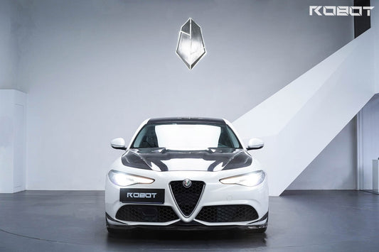Alfa Romeo Giulia Sport Veloce Ti Sprint RWD AWD 2017 2018 2019 2020 2021 2022 2023 2024 (not suitable for Base and Lusso front bumpers) with Aftermarket Parts - "HIDROGAI" Front Corner Canards Carbon Fiber / FRP from Robot Craftsman