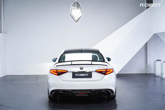 Alfa Romeo Giulia Sport Veloce Ti Sprint RWD AWD Lusso Base 2017 2018 2019 2020 2021 2022 2023 2024 with Aftermarket Parts - "HIDROGAI" Rear Spoiler Wing Carbon Fiber / FRP from Robot Craftsman