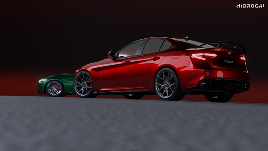 Alfa Romeo Giulia Sport Veloce Ti Sprint RWD AWD Lusso Base 2017 2018 2019 2020 2021 2022 2023 2024 with Aftermarket Parts - "HIDROGAI" Side Skirts Carbon Fiber / FRP from Robot Craftsman