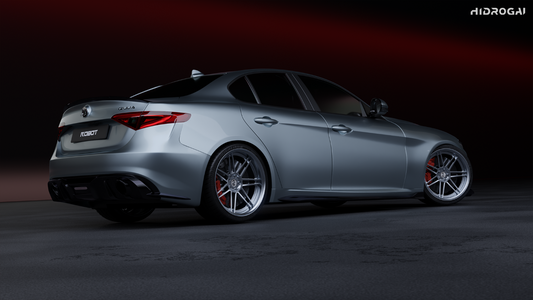 Alfa Romeo Giulia Sport Veloce Ti Sprint RWD AWD Lusso Base 2017 2018 2019 2020 2021 2022 2023 2024 with Aftermarket Parts - "HIDROGAI" Rear Diffuser Carbon Fiber / FRP from Robot Craftsman