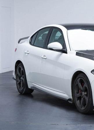 Alfa Romeo Giulia Sport Veloce Ti Sprint RWD AWD Lusso Base 2017 2018 2019 2020 2021 2022 2023 2024 with Aftermarket Parts - "HIDROGAI" Side Skirts Carbon Fiber / FRP from Robot Craftsman