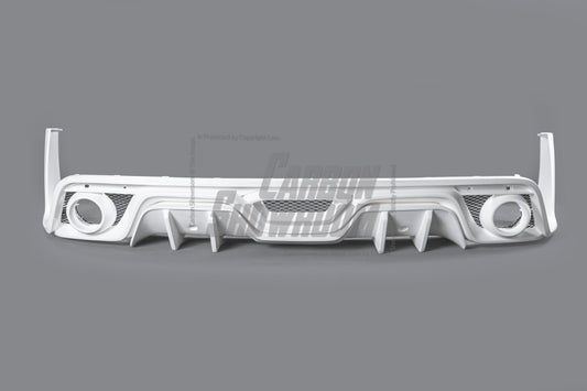 Ford Mustang Ecoboost V6 GT March1 Bullitt S550.1 S550.2 2015-2023 (note: dual exhaust tips) with Aftermarket Parts - CAVALIER Rear Diffuser Carbon Fiber/FRP from Robot Craftsman